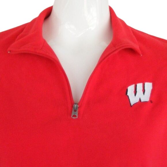 Columbia WISCONSIN Fleece, XL, University of W Logo, Long sleeve, Pullover Red - Picture 6 of 11